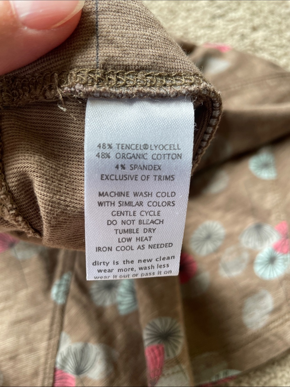 Toad&Co Chachacha Skirt XL Organic Cotton Blend Outdoor Taupe Floral Pull On - Picture 5 of 8
